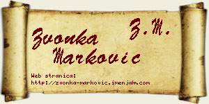 Zvonka Marković vizit kartica